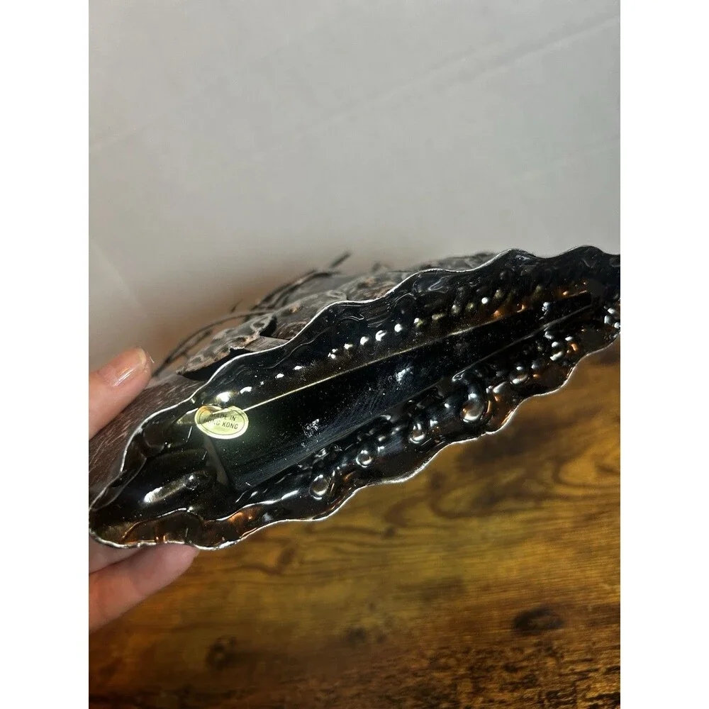Vintage Black Metal Viking Ship Sculpture Nordic Dragon Boat Home Decor 9.5 Inch